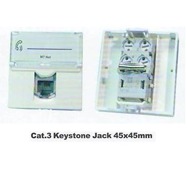 پریز پهن تلفن Cat.3 Keystone Jack 45*45mm